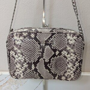 Michael Kors snakeskin embossed crossbody bag. EUC!